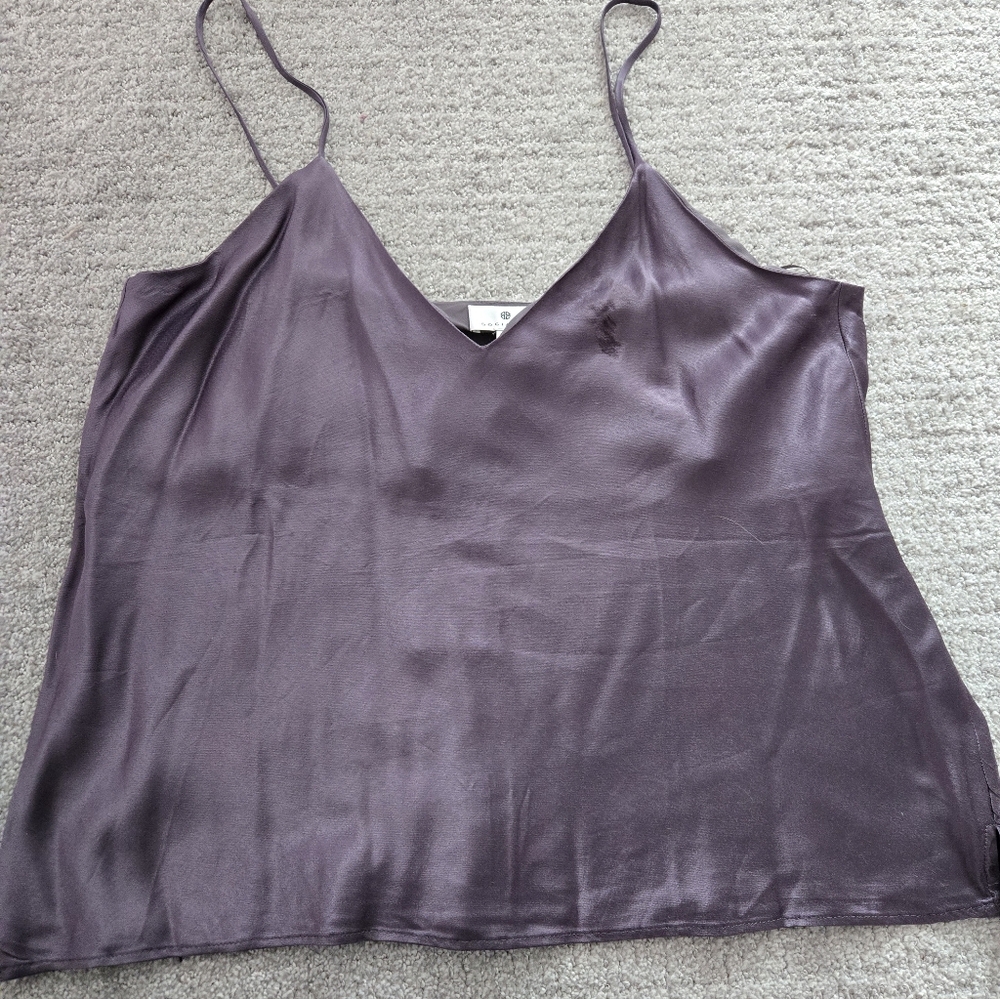 NWT Socialite Gray Satin Camisole XL